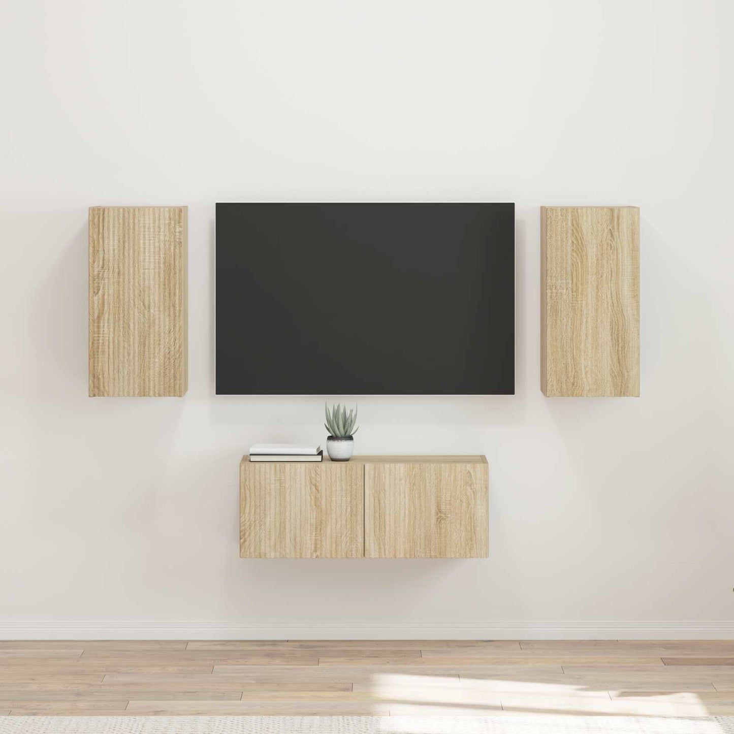 TV-Schrankset Wandmontiert 6 pcs Sonoma-Eiche Holzwerkstoff