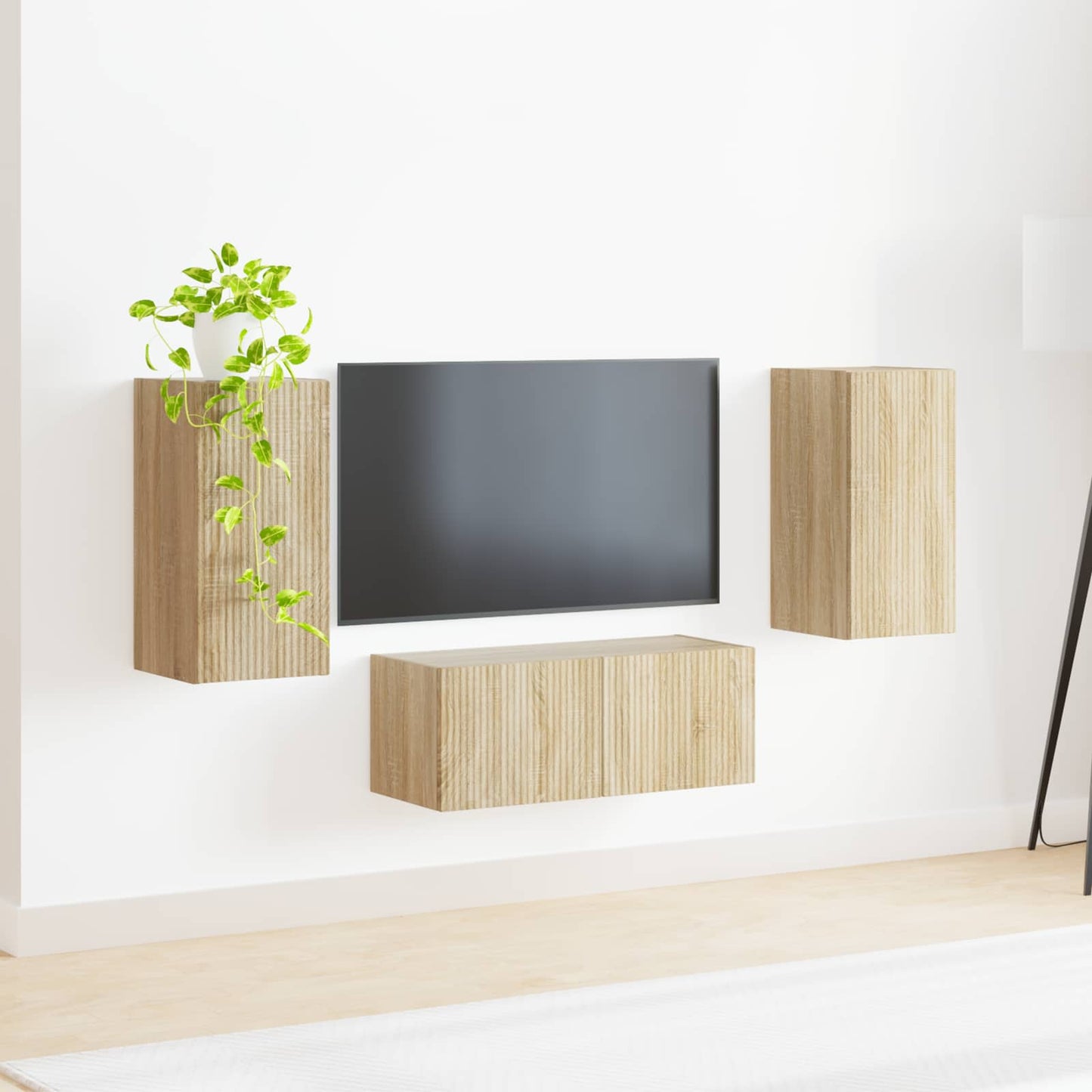 TV-Schrankset Wandmontiert 6 pcs Sonoma-Eiche Holzwerkstoff