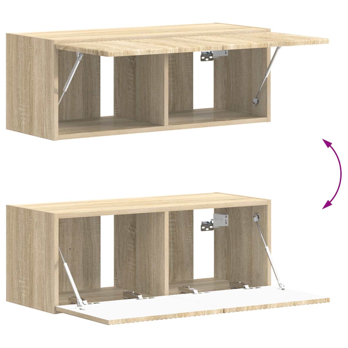 TV-Schrankset Wandmontiert 6 pcs Sonoma-Eiche Holzwerkstoff