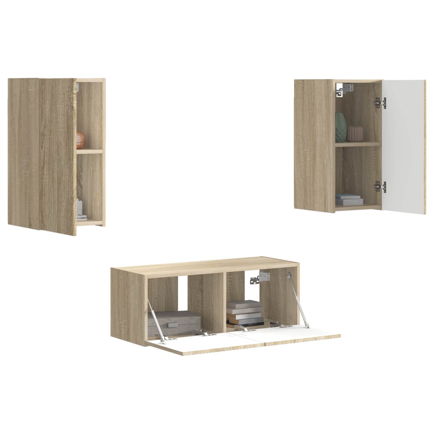 TV-Schrankset Wandmontiert 6 pcs Sonoma-Eiche Holzwerkstoff