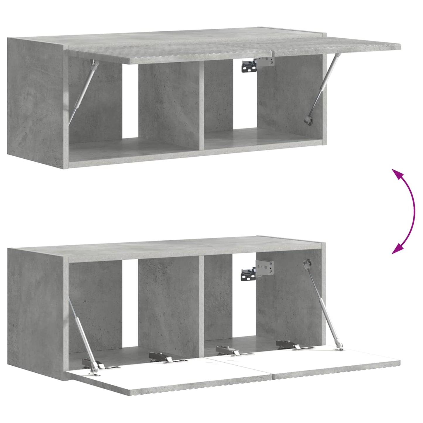 TV-Schrankset Wandmontiert 6 pcs Beton Grau Holzwerkstoff