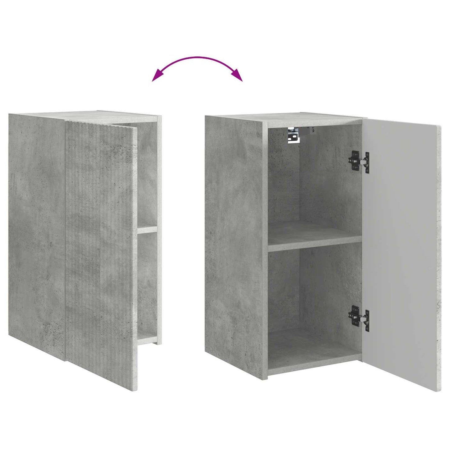 TV-Schrankset Wandmontiert 6 pcs Beton Grau Holzwerkstoff