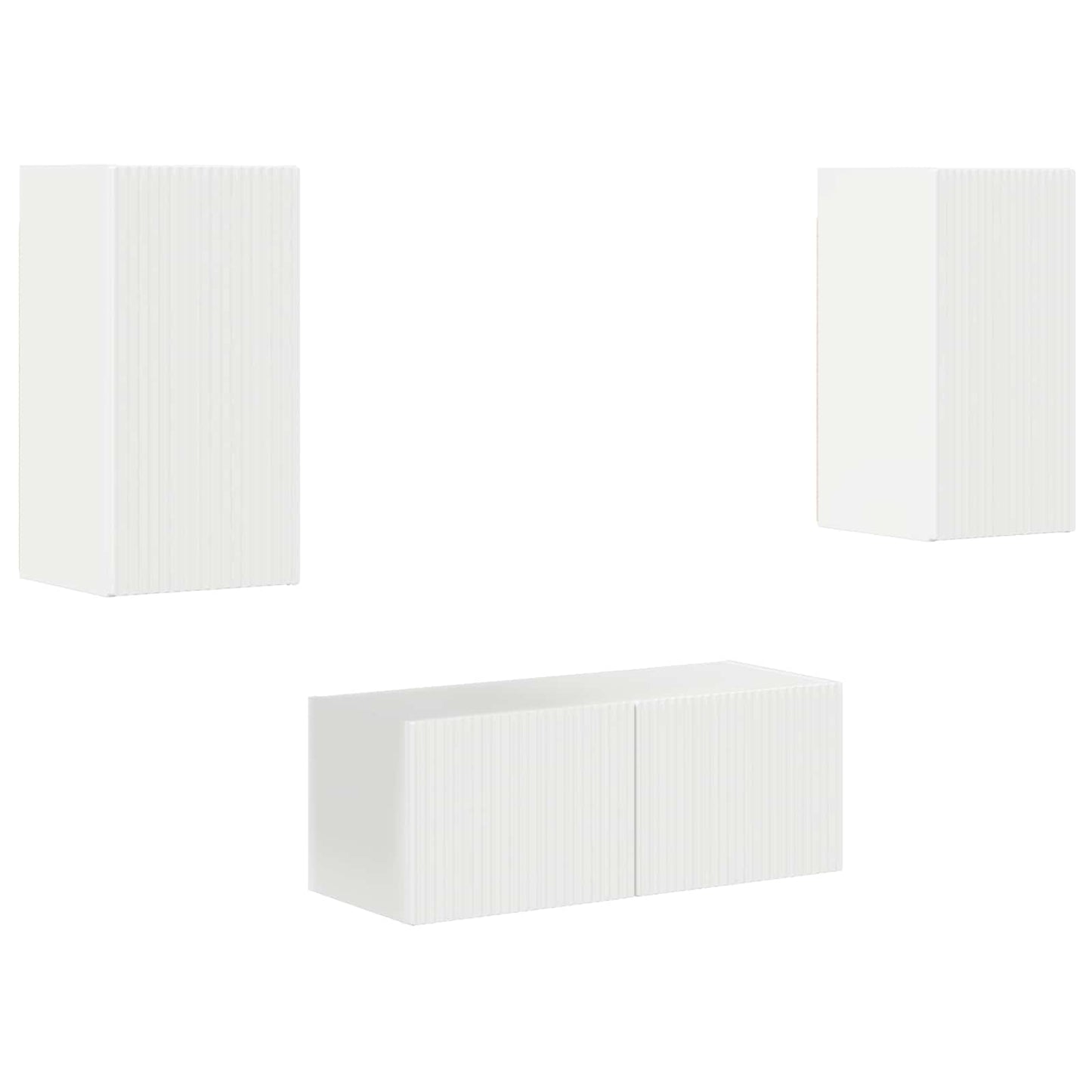 TV-Schrankset Wandmontiert 6 pcs Hochglanz Weiß Holzwerkstoff