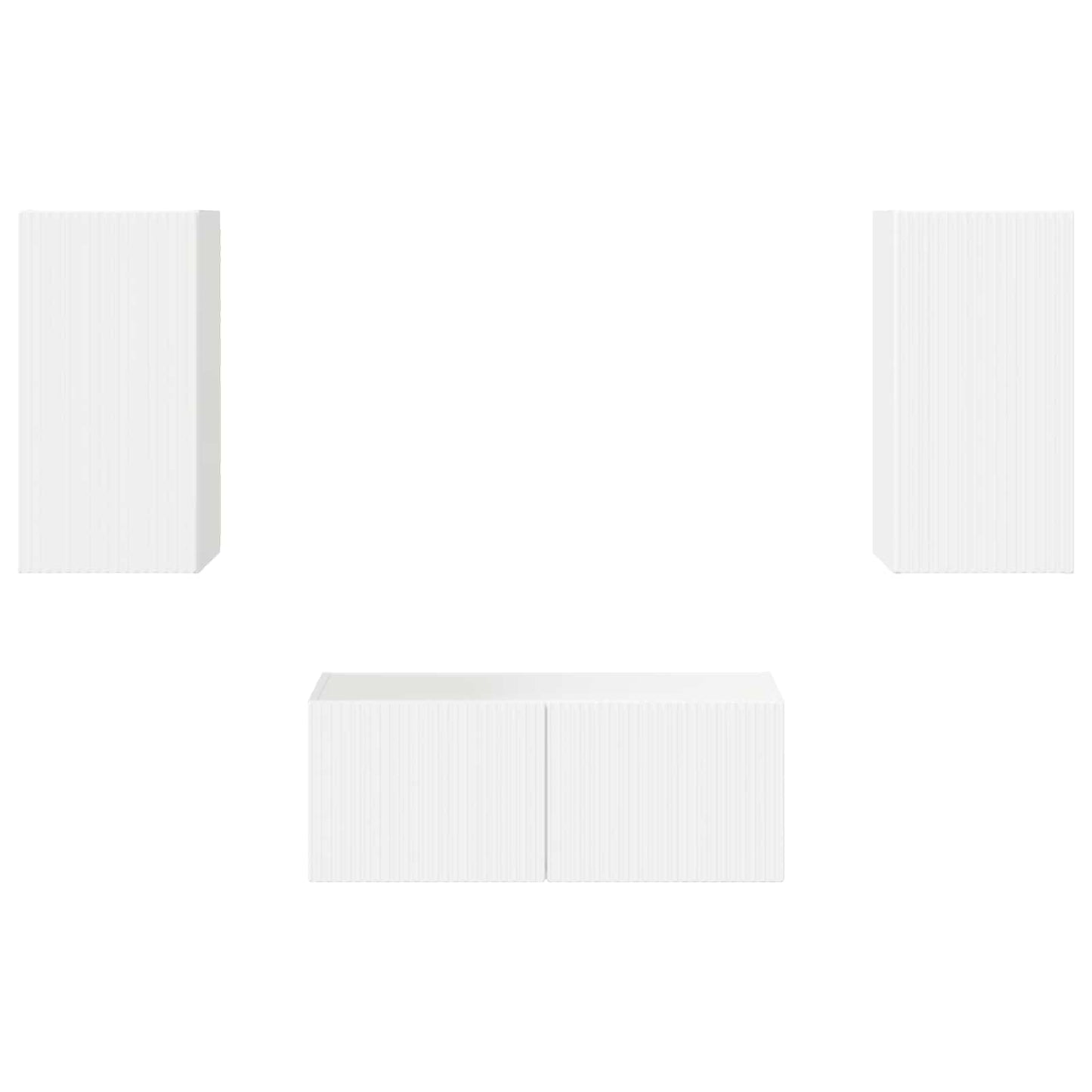 TV-Schrankset Wandmontiert 6 pcs Hochglanz Weiß Holzwerkstoff