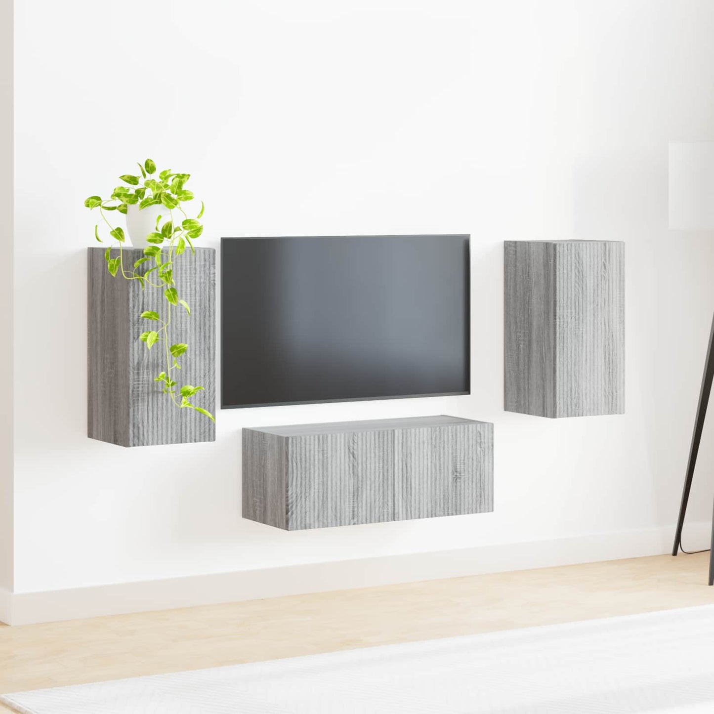 TV-Schrankset Wandmontiert 6 pcs Graues Sonoma Holzwerkstoff