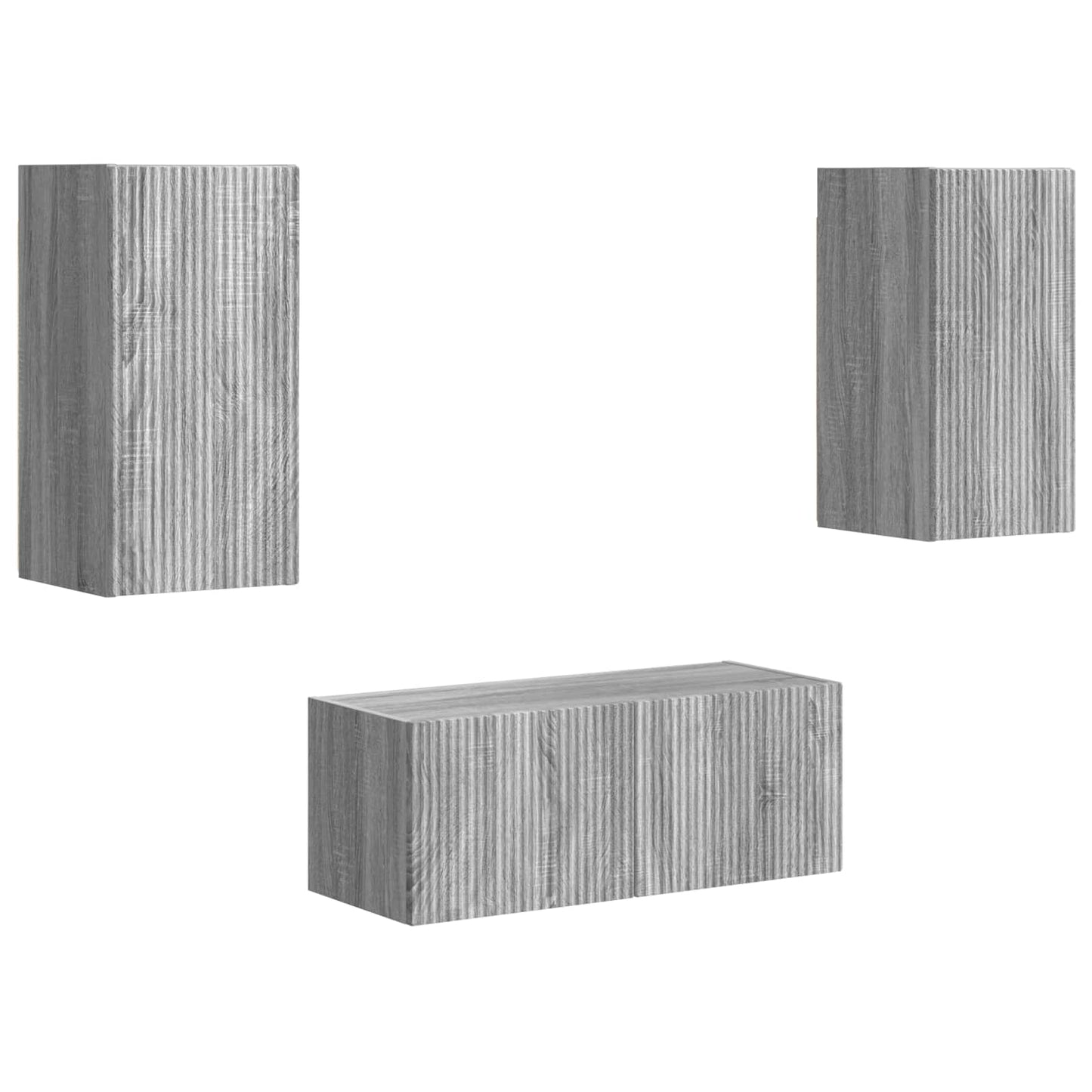 TV-Schrankset Wandmontiert 6 pcs Graues Sonoma Holzwerkstoff