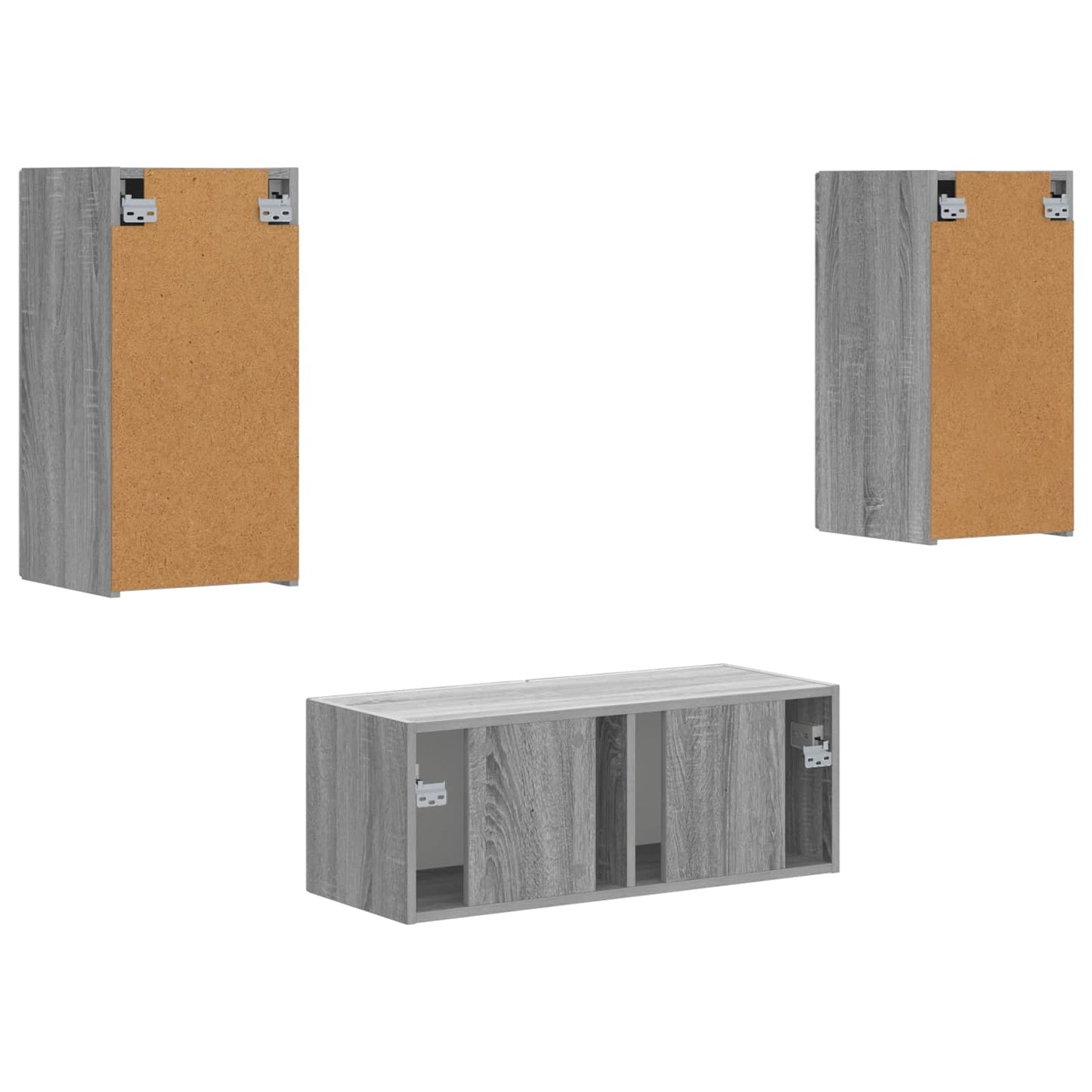 TV-Schrankset Wandmontiert 6 pcs Graues Sonoma Holzwerkstoff