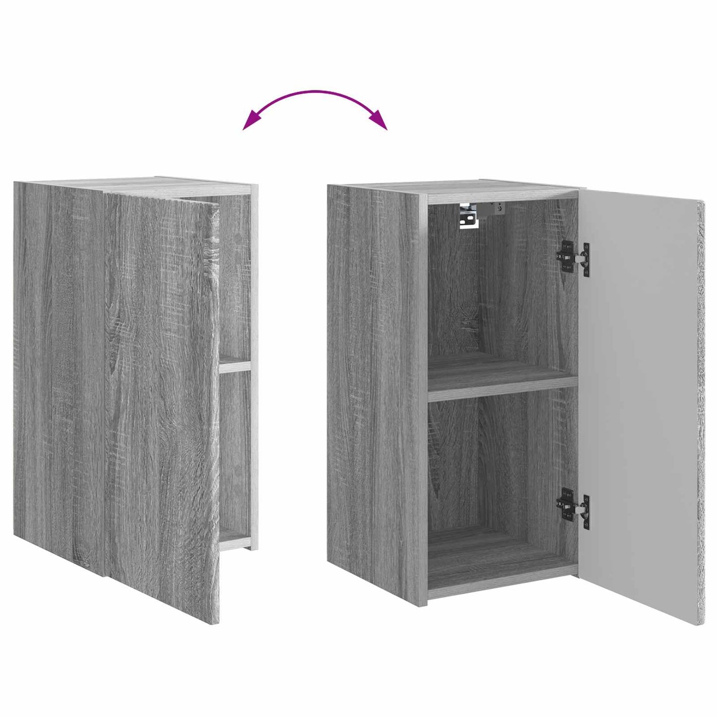 TV-Schrankset Wandmontiert 6 pcs Graues Sonoma Holzwerkstoff