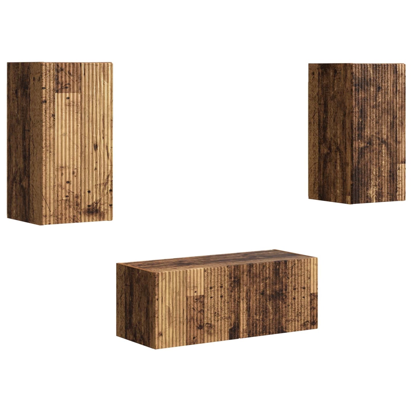 TV-Schrankset Wandmontiert 6 pcs Altholz Holzwerkstoff