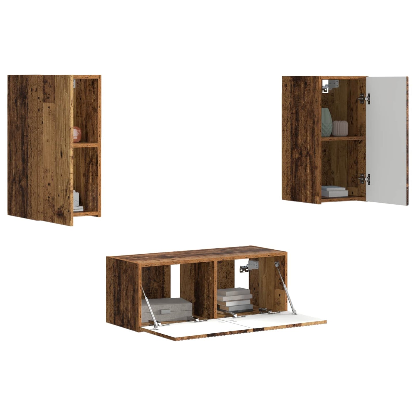 TV-Schrankset Wandmontiert 6 pcs Altholz Holzwerkstoff