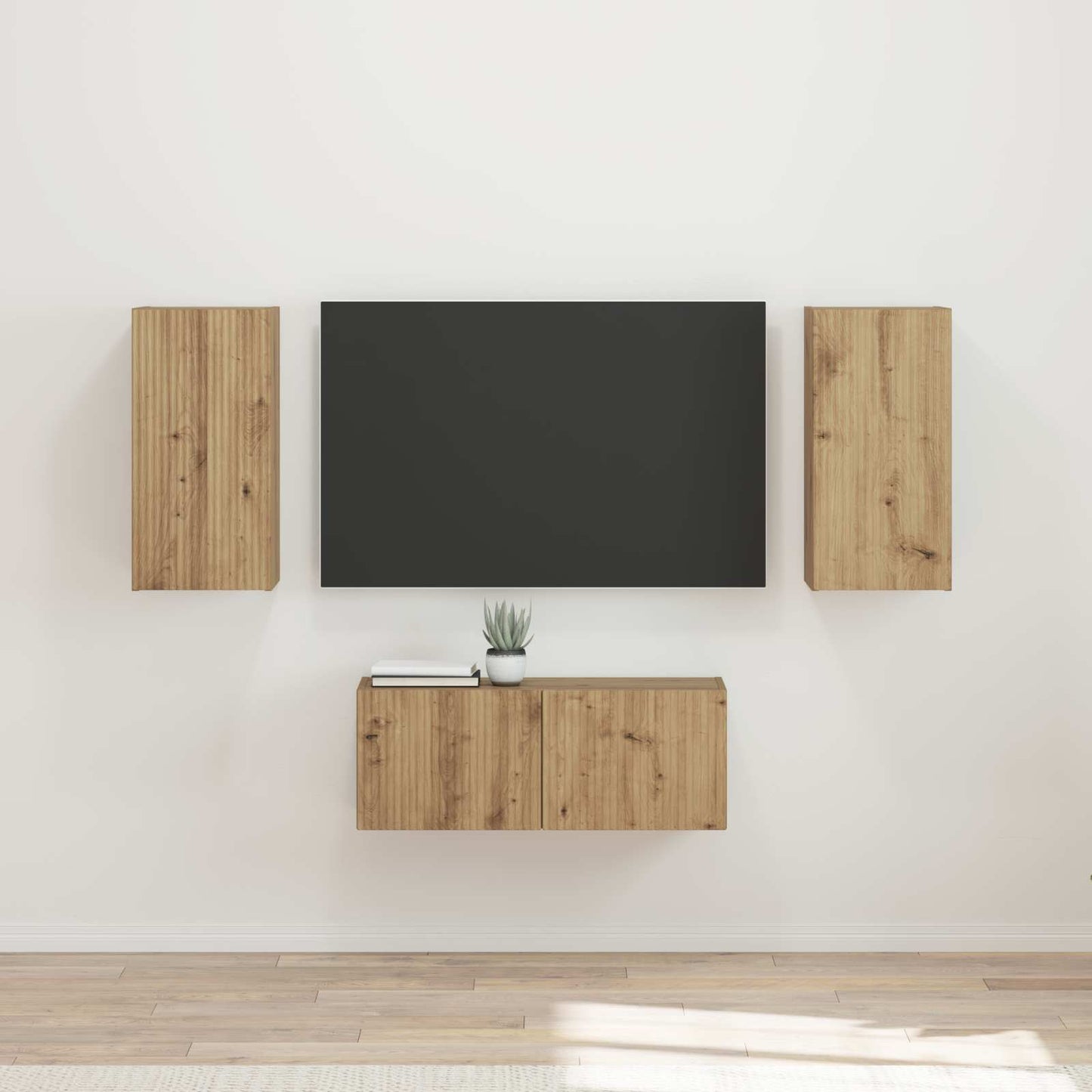 TV-Schrankset Wandmontiert 6 pcs Artisan-Eiche Holzwerkstoff