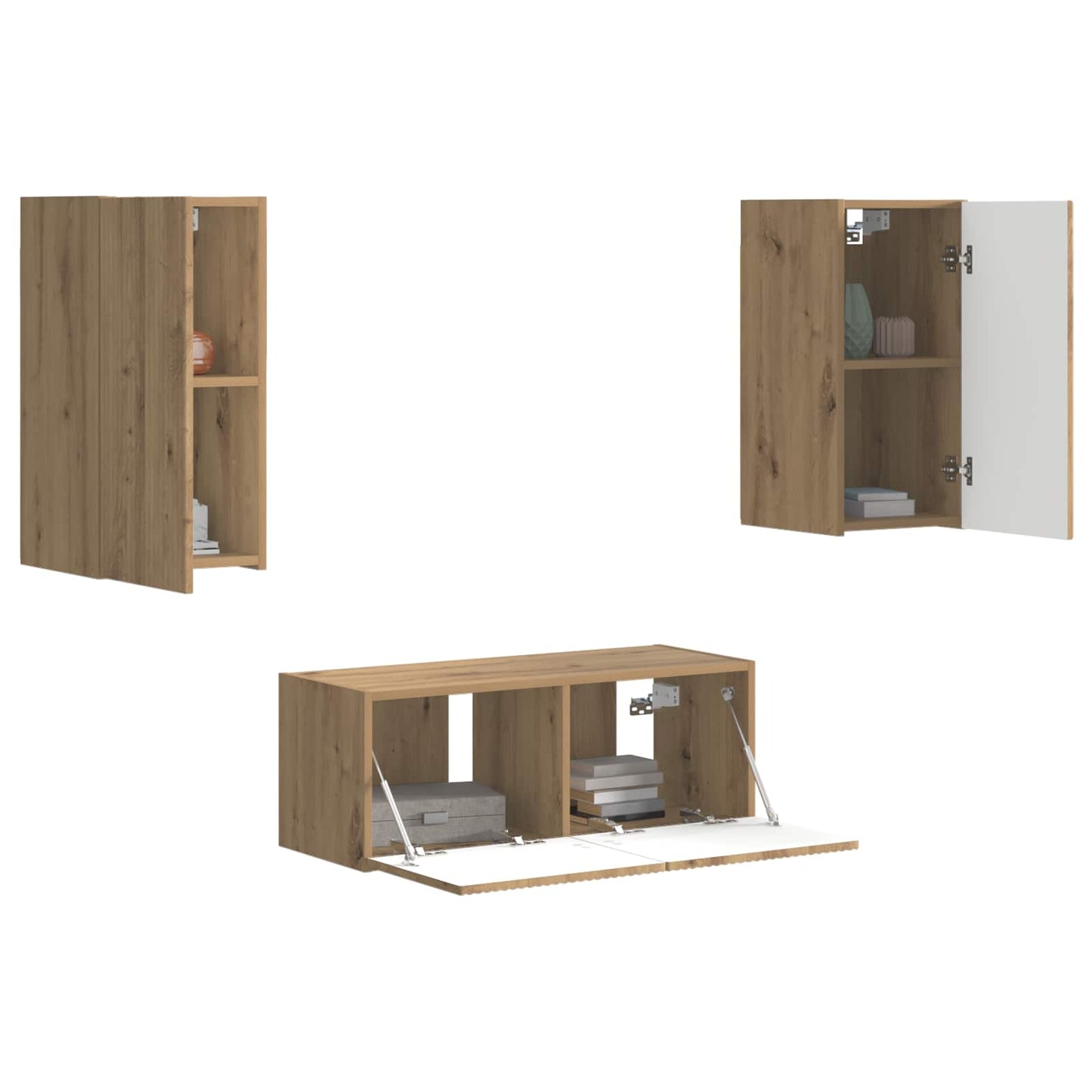 TV-Schrankset Wandmontiert 6 pcs Artisan-Eiche Holzwerkstoff