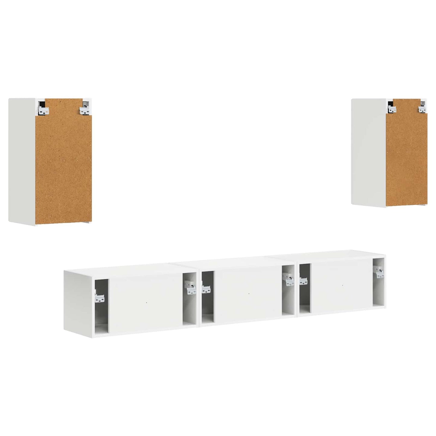 TV-Schrankset Wandmontiert 5 pcs Weiß Holzwerkstoff