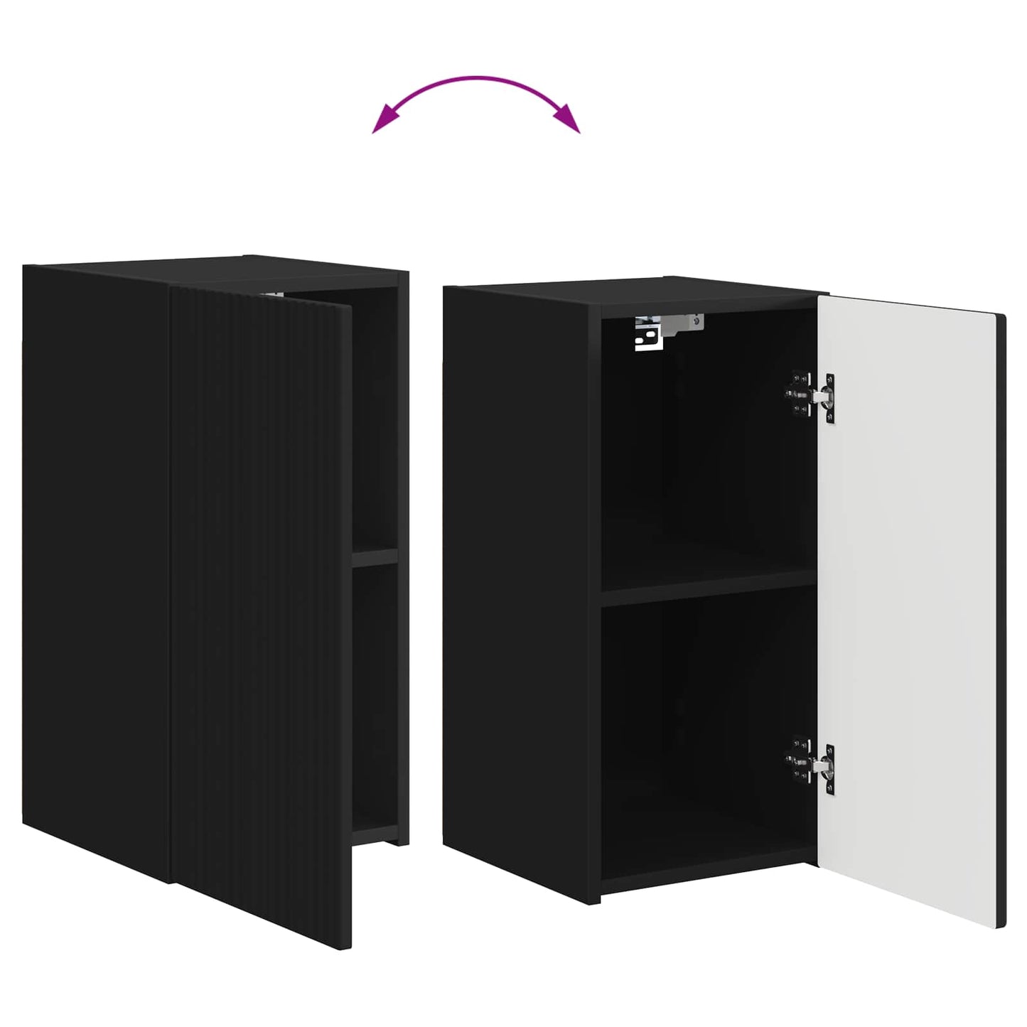 TV-Schrankset Wandmontiert 5 pcs Schwarz Holzwerkstoff