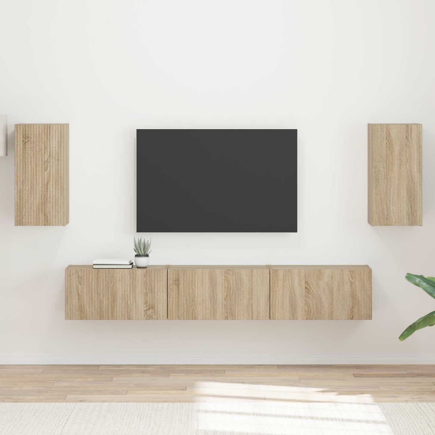 TV-Schrankset Wandmontiert 5 pcs Sonoma-Eiche Holzwerkstoff