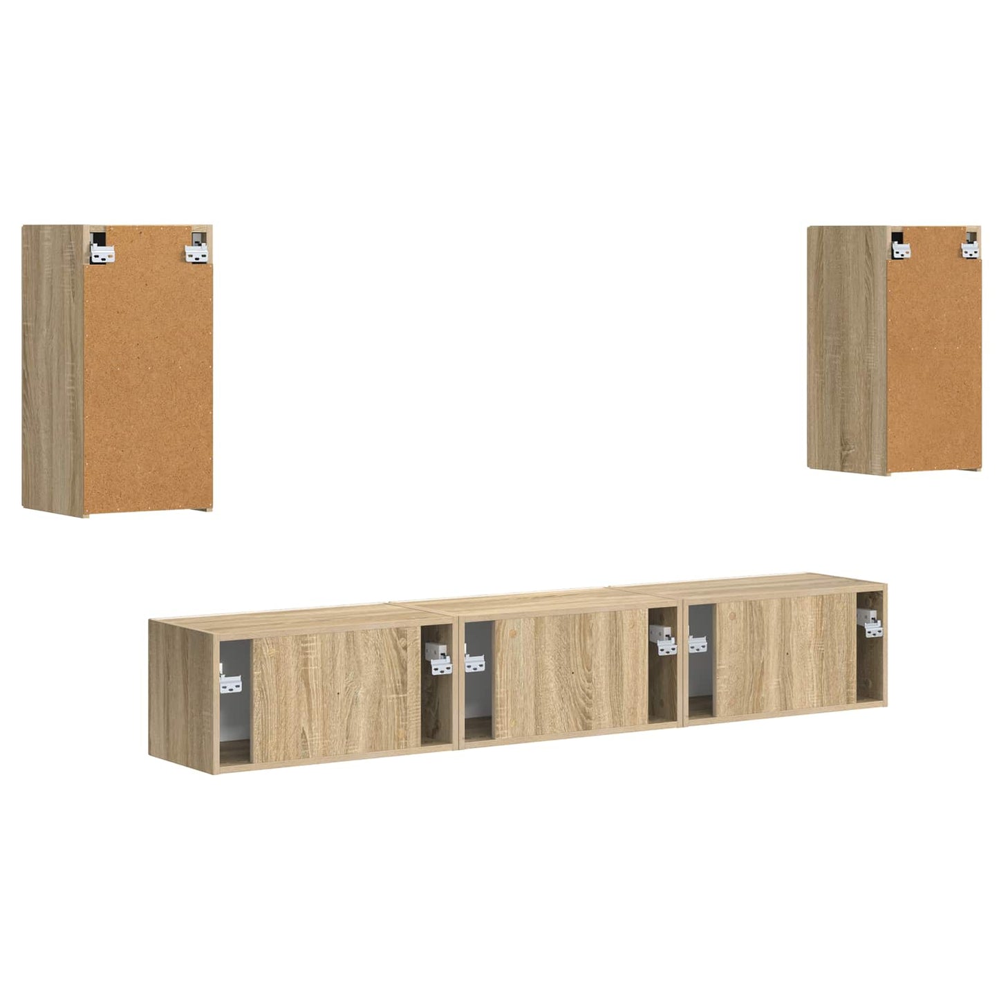 TV-Schrankset Wandmontiert 5 pcs Sonoma-Eiche Holzwerkstoff