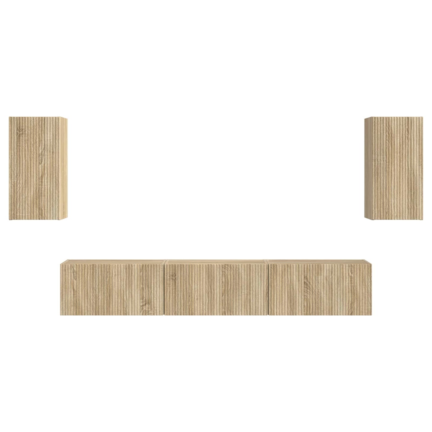 TV-Schrankset Wandmontiert 5 pcs Sonoma-Eiche Holzwerkstoff