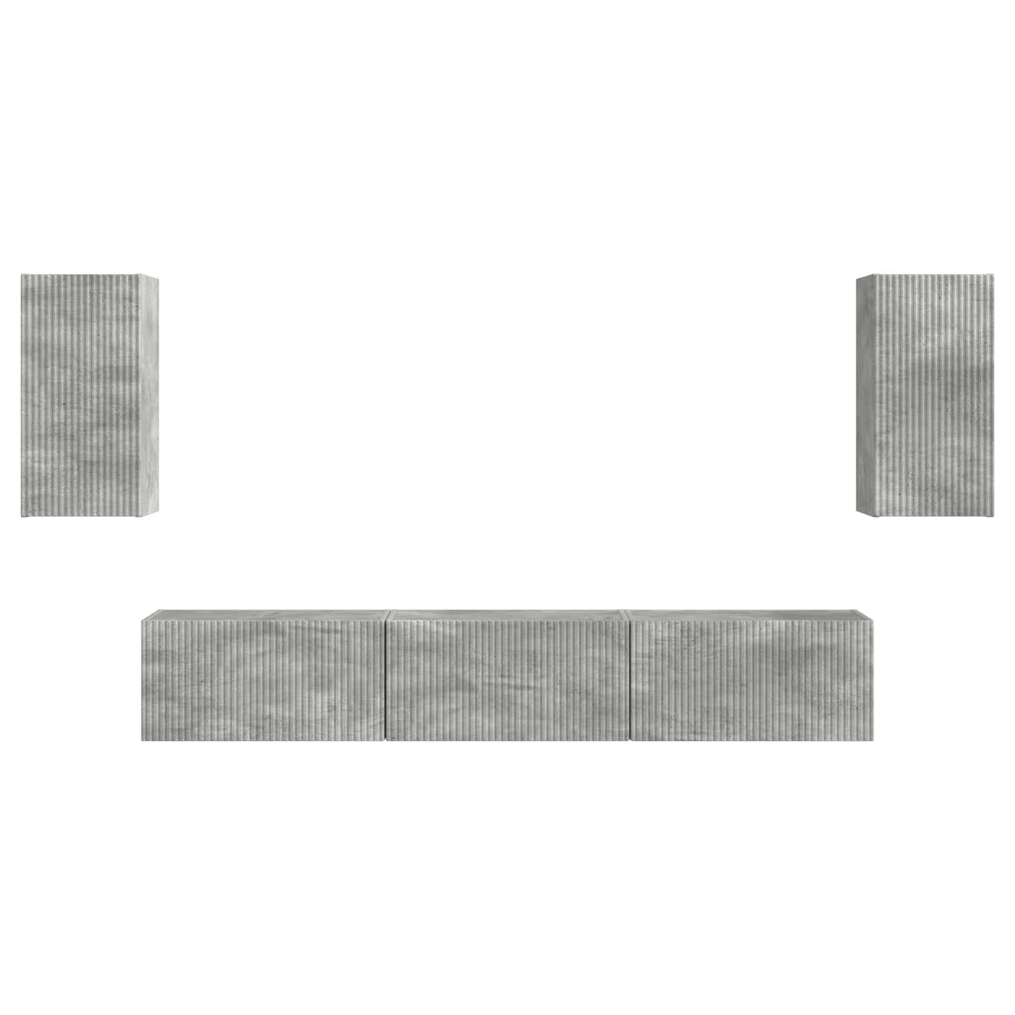 TV-Schrankset Wandmontiert 5 pcs Beton Grau Holzwerkstoff