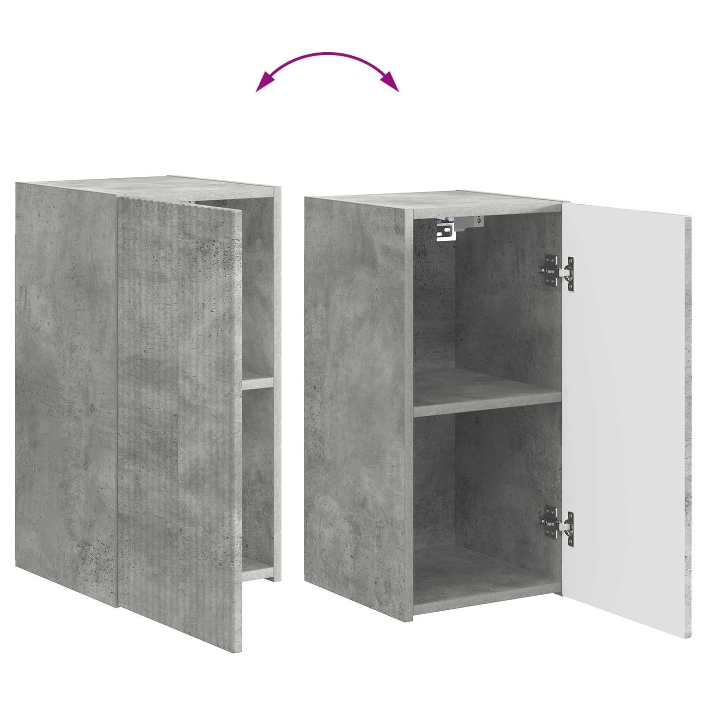 TV-Schrankset Wandmontiert 5 pcs Beton Grau Holzwerkstoff