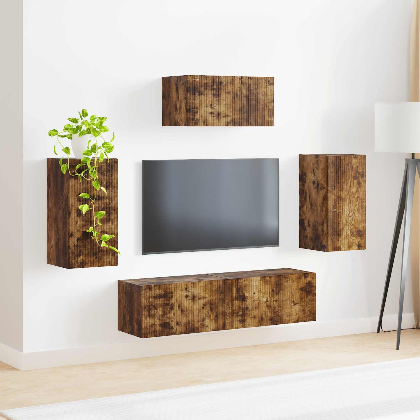 TV-Schrankset 5 pcs Geräucherte Eiche Holzwerkstoff