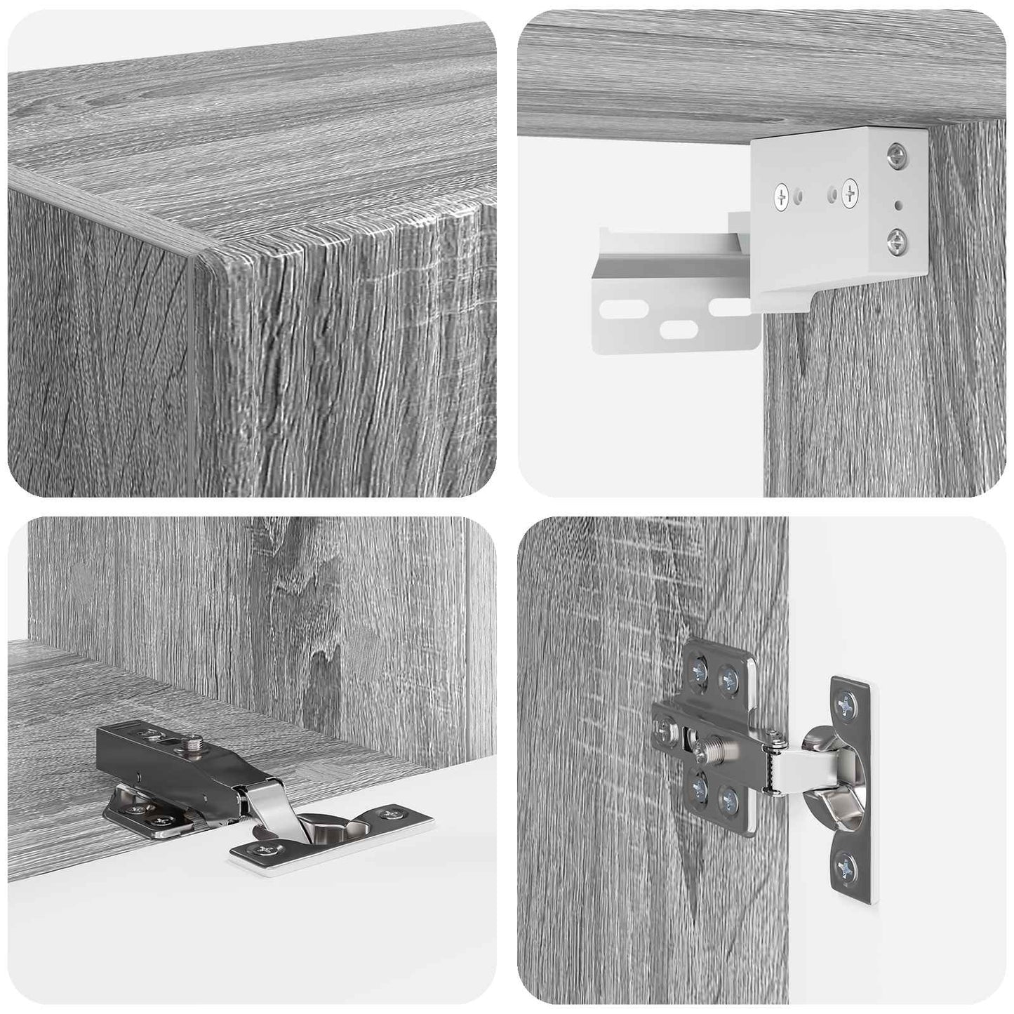TV-Schrankset Wandmontiert 5 pcs Graues Sonoma Holzwerkstoff