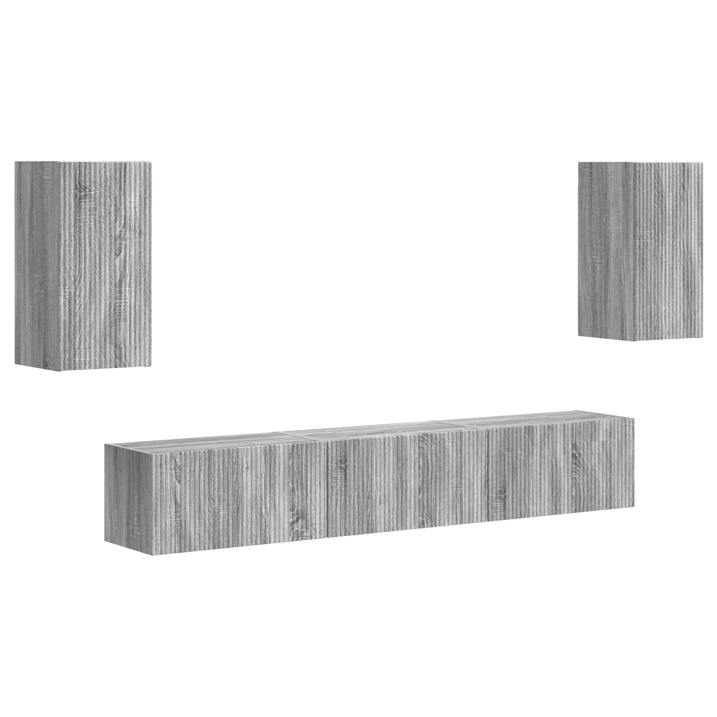 TV-Schrankset Wandmontiert 5 pcs Graues Sonoma Holzwerkstoff