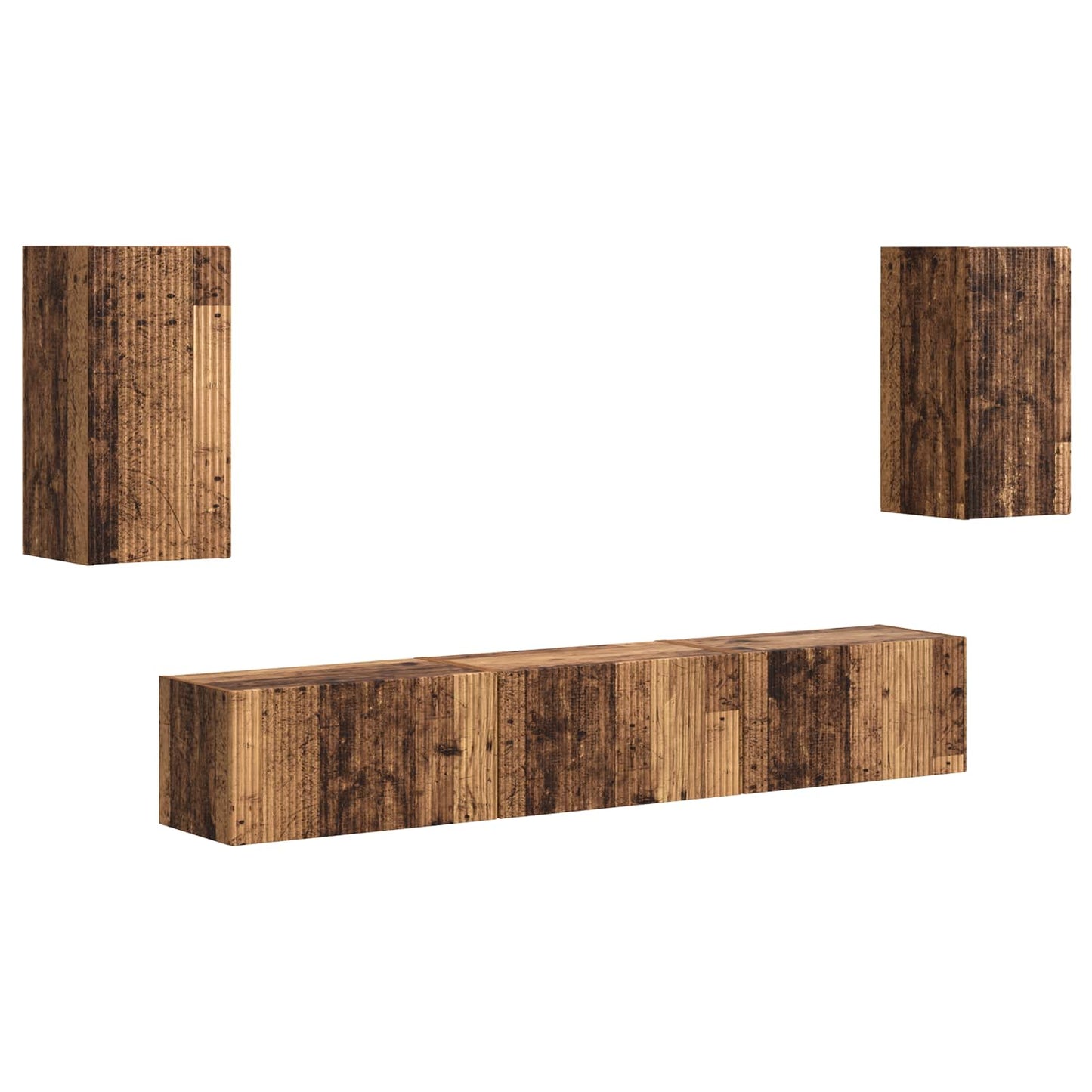 TV-Schrankset Wandmontiert 5 pcs Altholz Holzwerkstoff