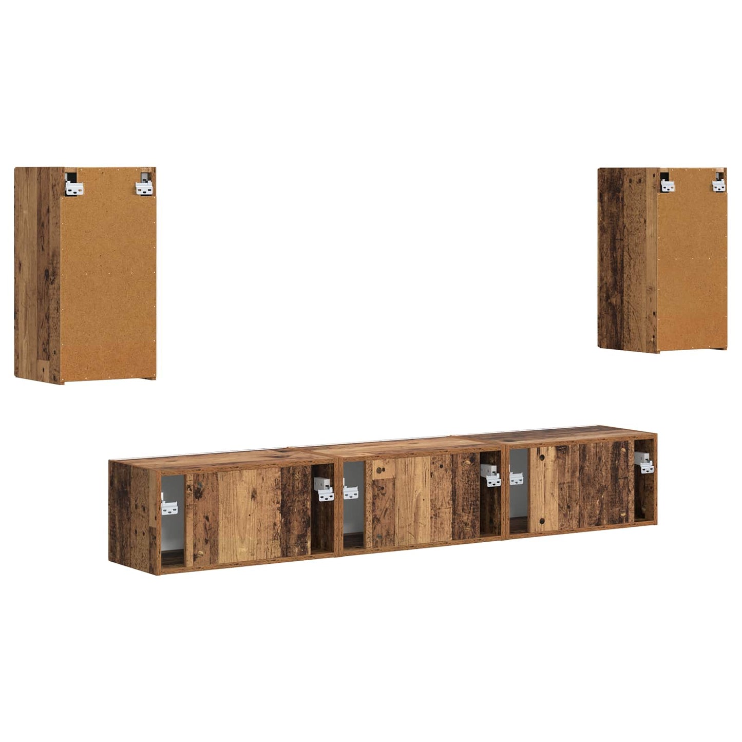 TV-Schrankset Wandmontiert 5 pcs Altholz Holzwerkstoff