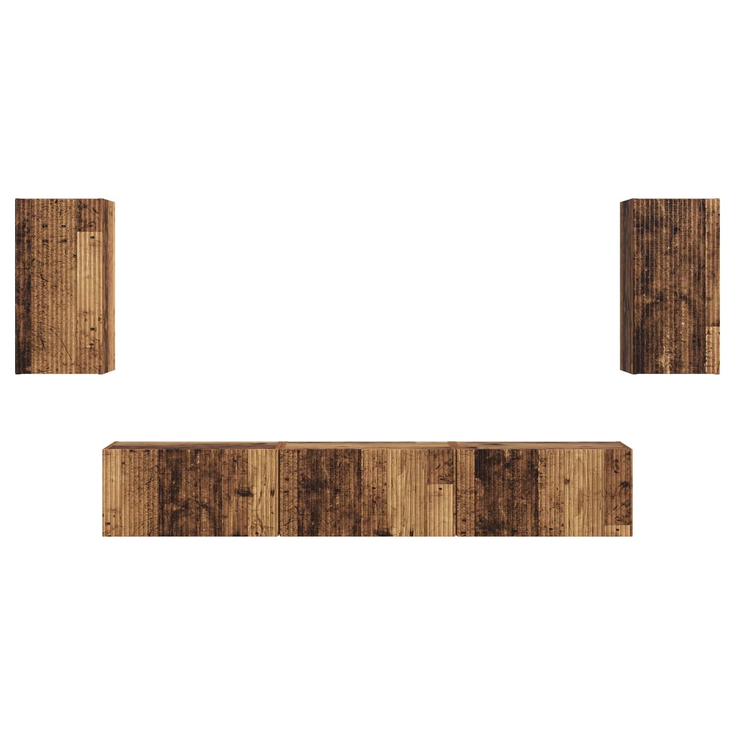 TV-Schrankset Wandmontiert 5 pcs Altholz Holzwerkstoff