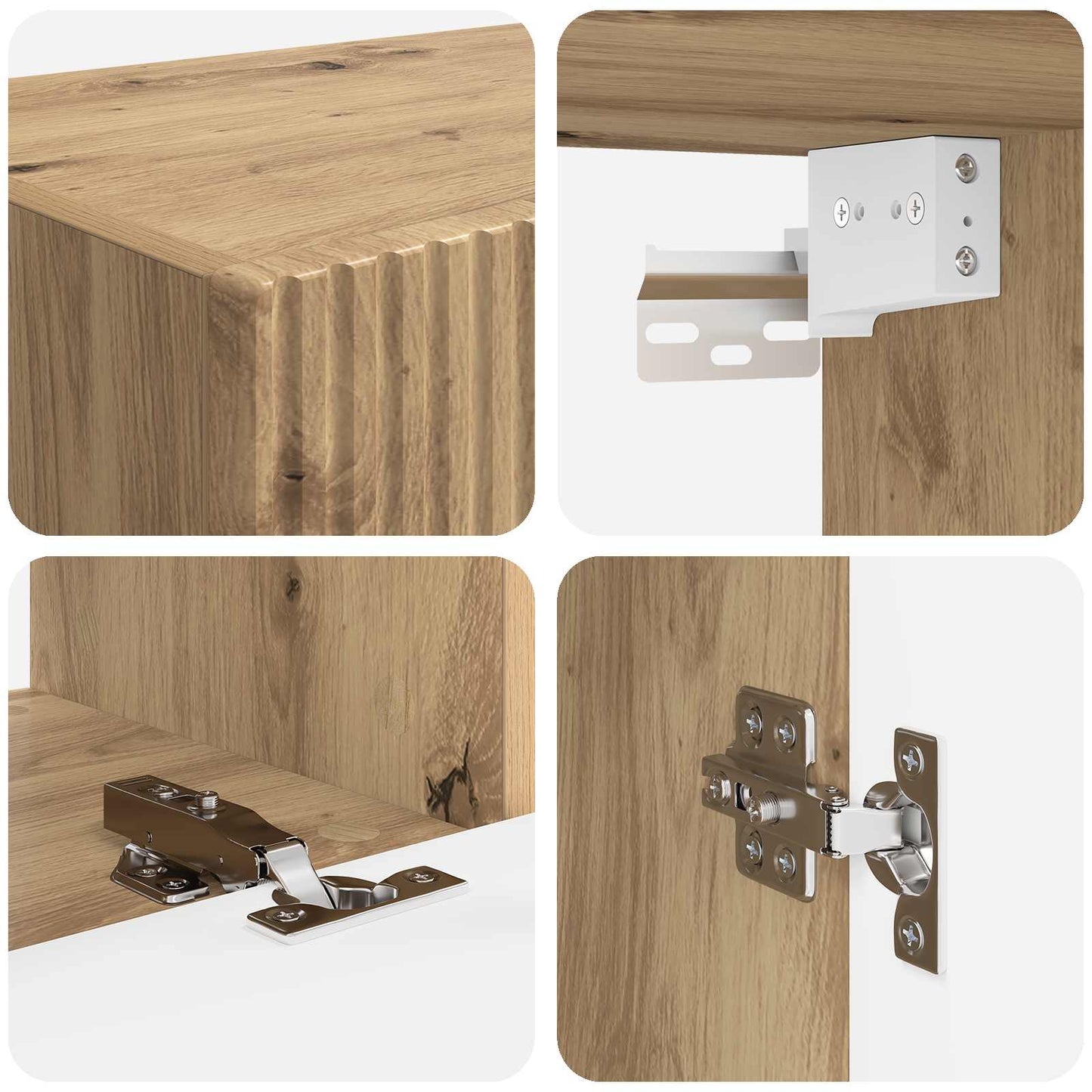 TV-Schrankset Wandmontiert 5 pcs Artisan-Eiche Holzwerkstoff