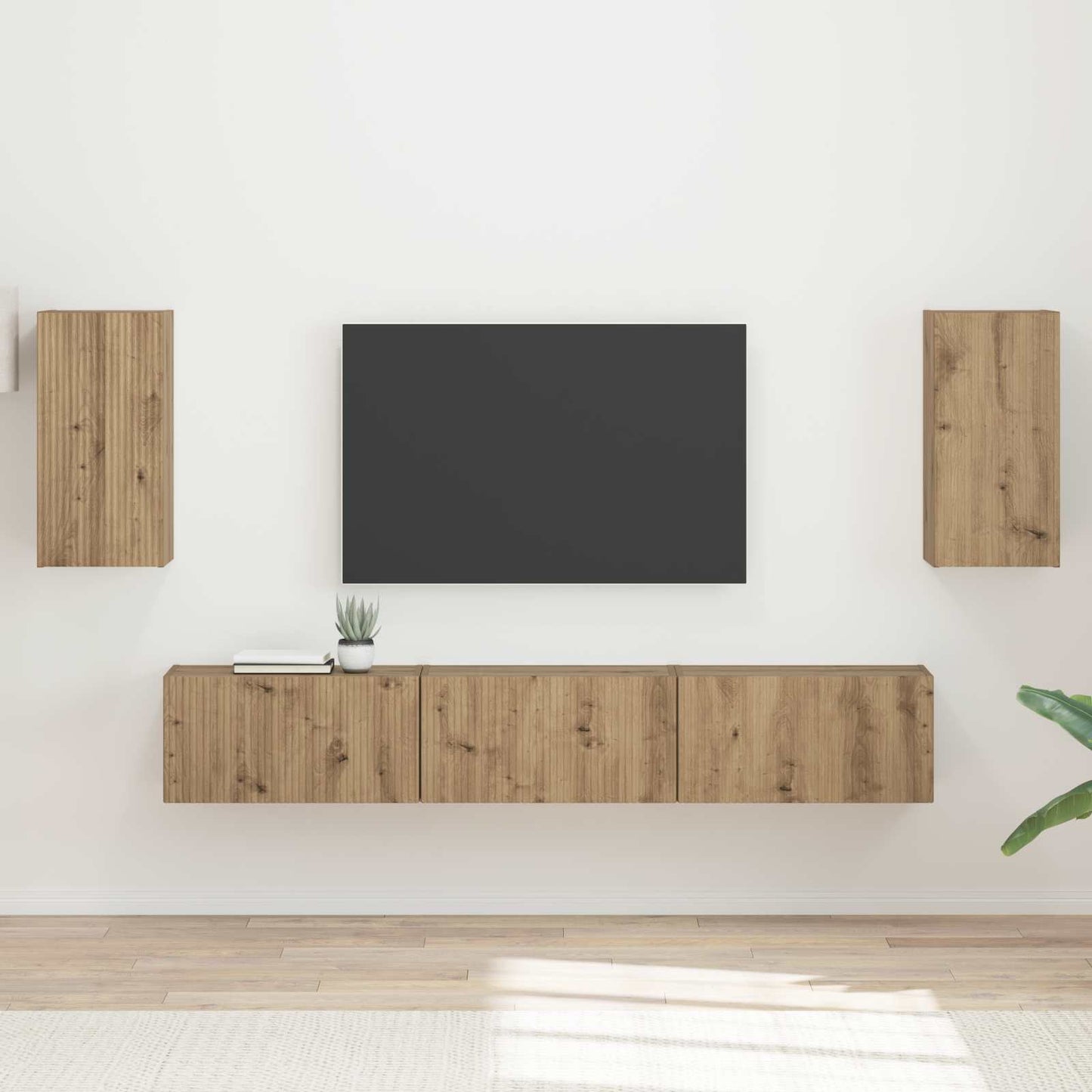 TV-Schrankset Wandmontiert 5 pcs Artisan-Eiche Holzwerkstoff