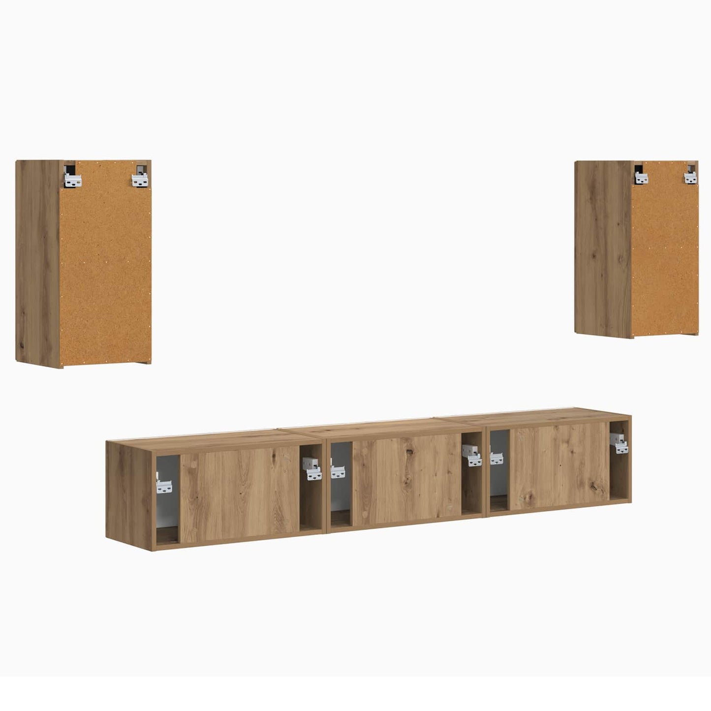 TV-Schrankset Wandmontiert 5 pcs Artisan-Eiche Holzwerkstoff