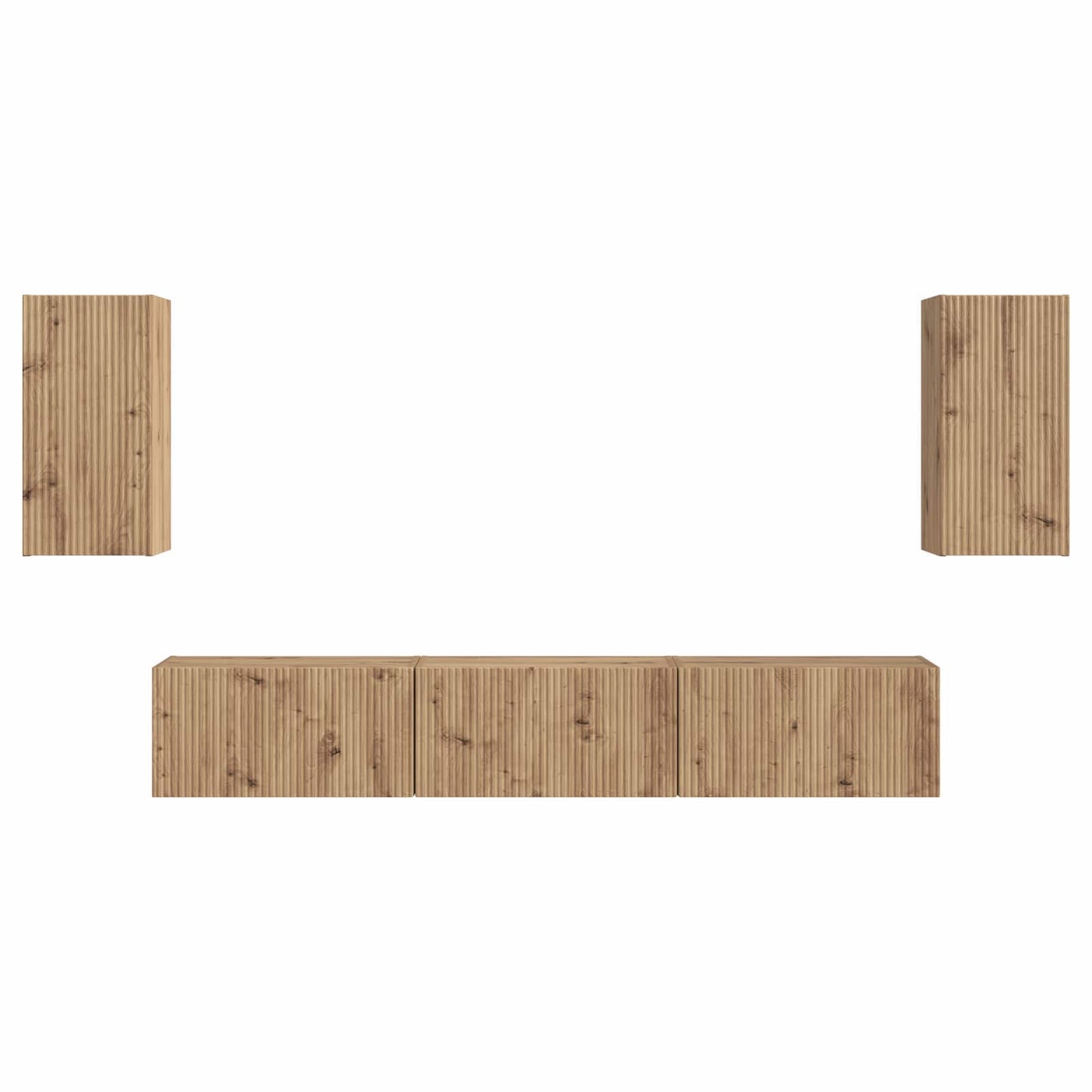 TV-Schrankset Wandmontiert 5 pcs Artisan-Eiche Holzwerkstoff