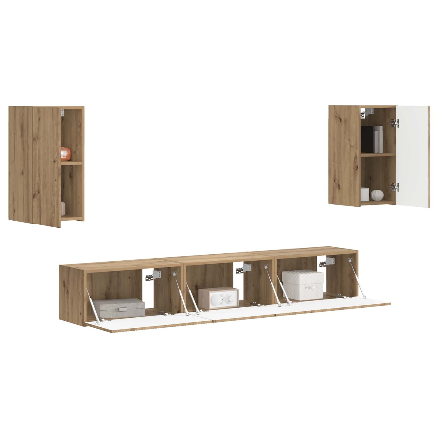 TV-Schrankset Wandmontiert 5 pcs Artisan-Eiche Holzwerkstoff