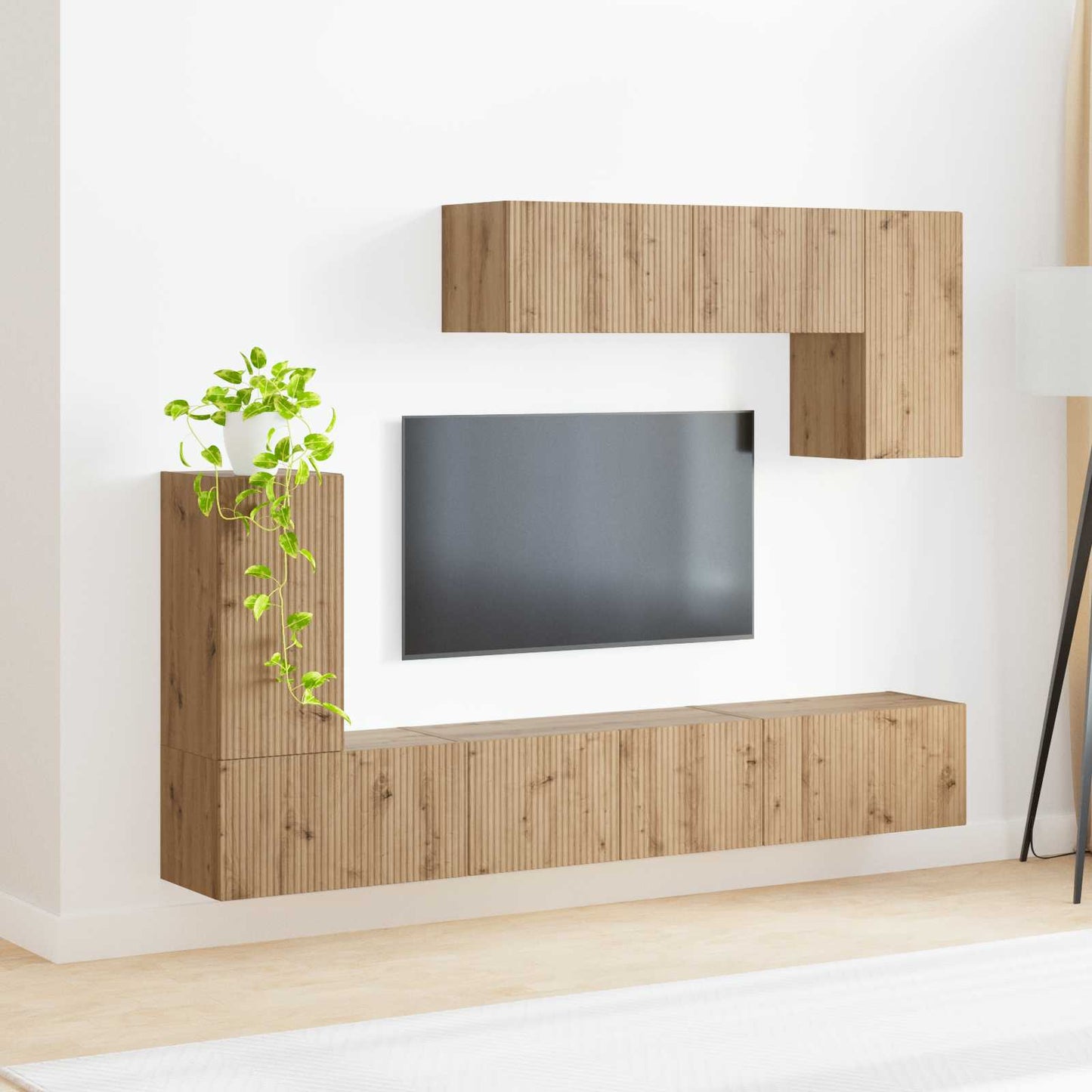 TV-Schrankset Wandmontiert 4 pcs Sonoma-Eiche Holzwerkstoff