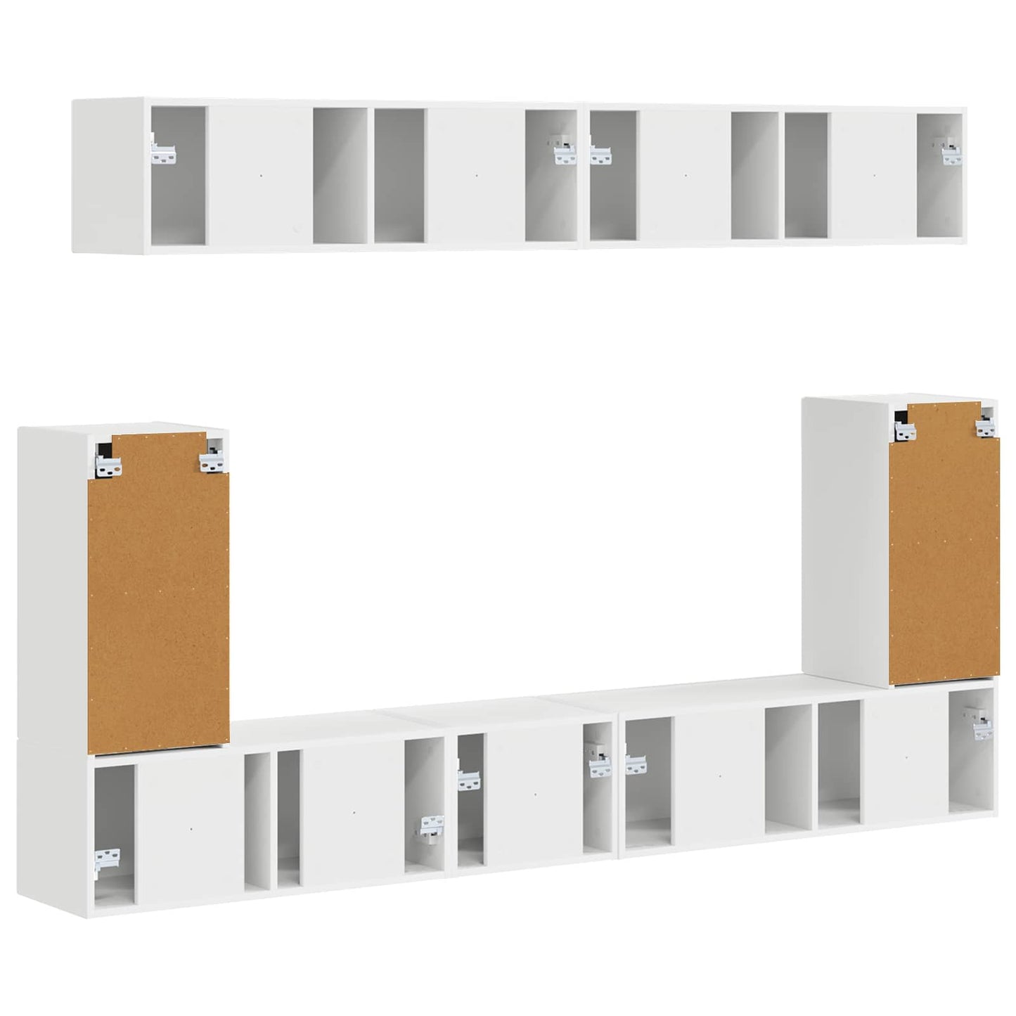 TV-Schrankset Wandmontiert 5 pcs Weiß Holzwerkstoff