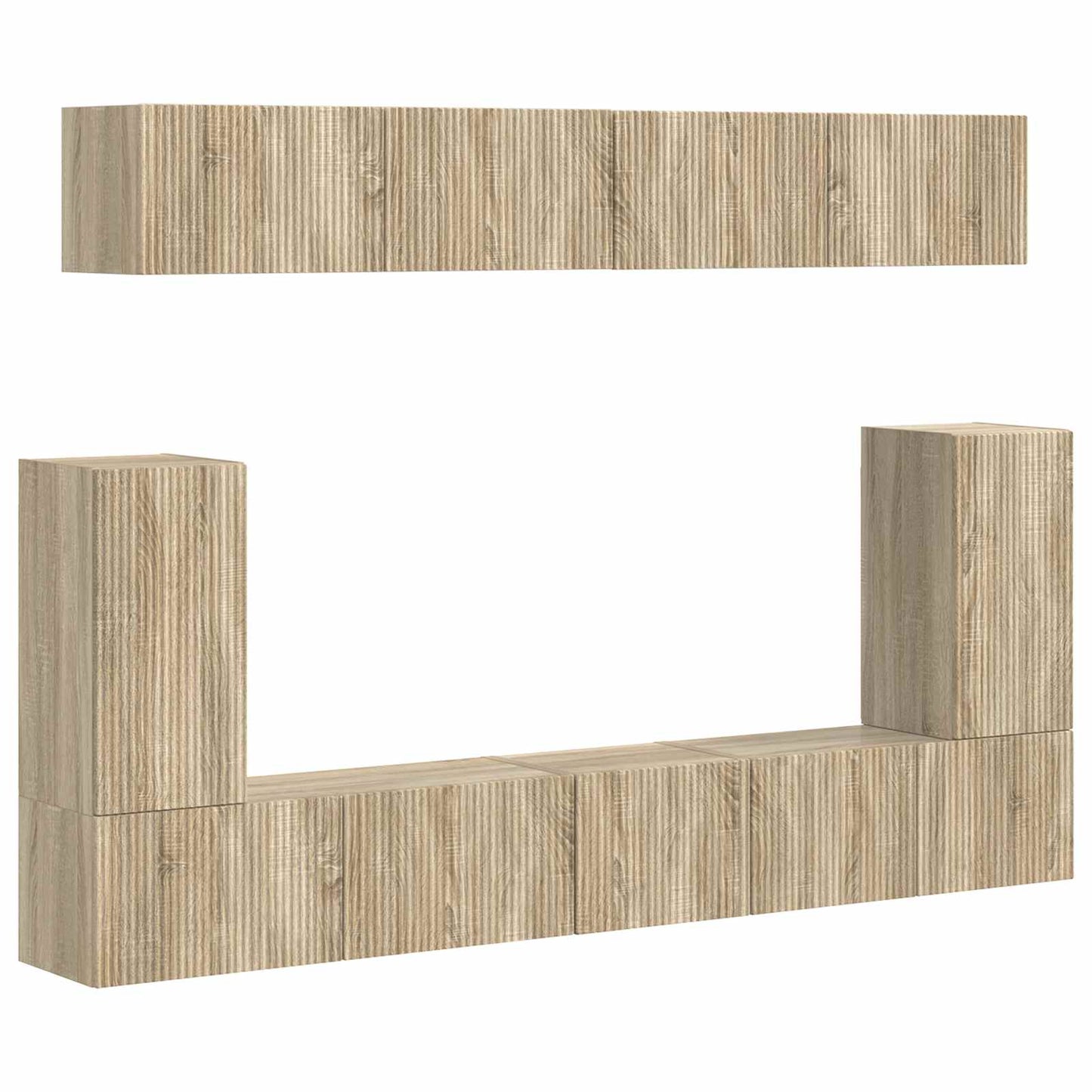 TV-Schrankset Wandmontiert 5 pcs Sonoma-Eiche Holzwerkstoff
