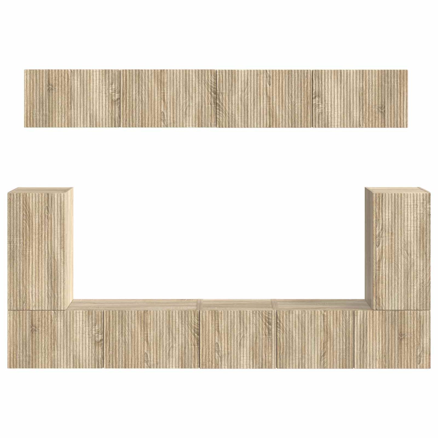 TV-Schrankset Wandmontiert 5 pcs Sonoma-Eiche Holzwerkstoff