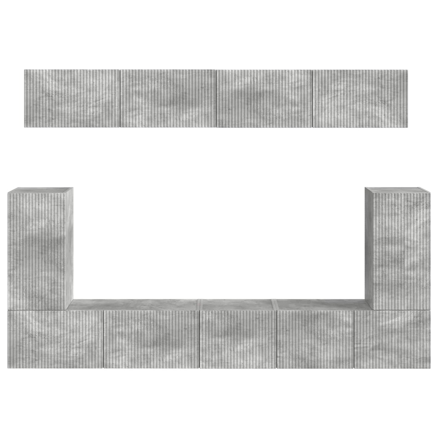 TV-Schrankset Wandmontiert 5 pcs Beton Grau Holzwerkstoff