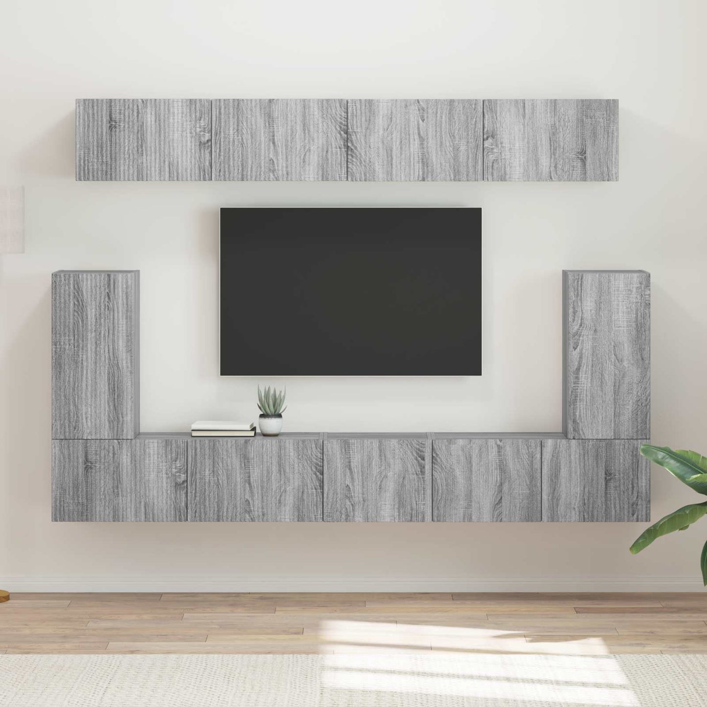 TV-Schrankset Wandmontiert 5 pcs Graues Sonoma Holzwerkstoff
