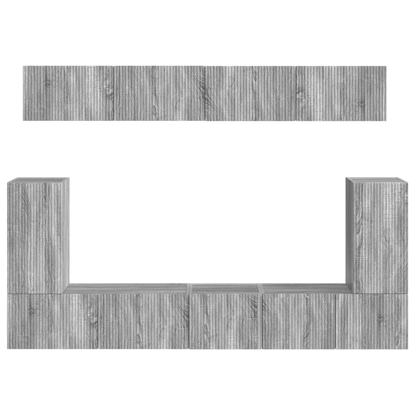 TV-Schrankset Wandmontiert 5 pcs Graues Sonoma Holzwerkstoff