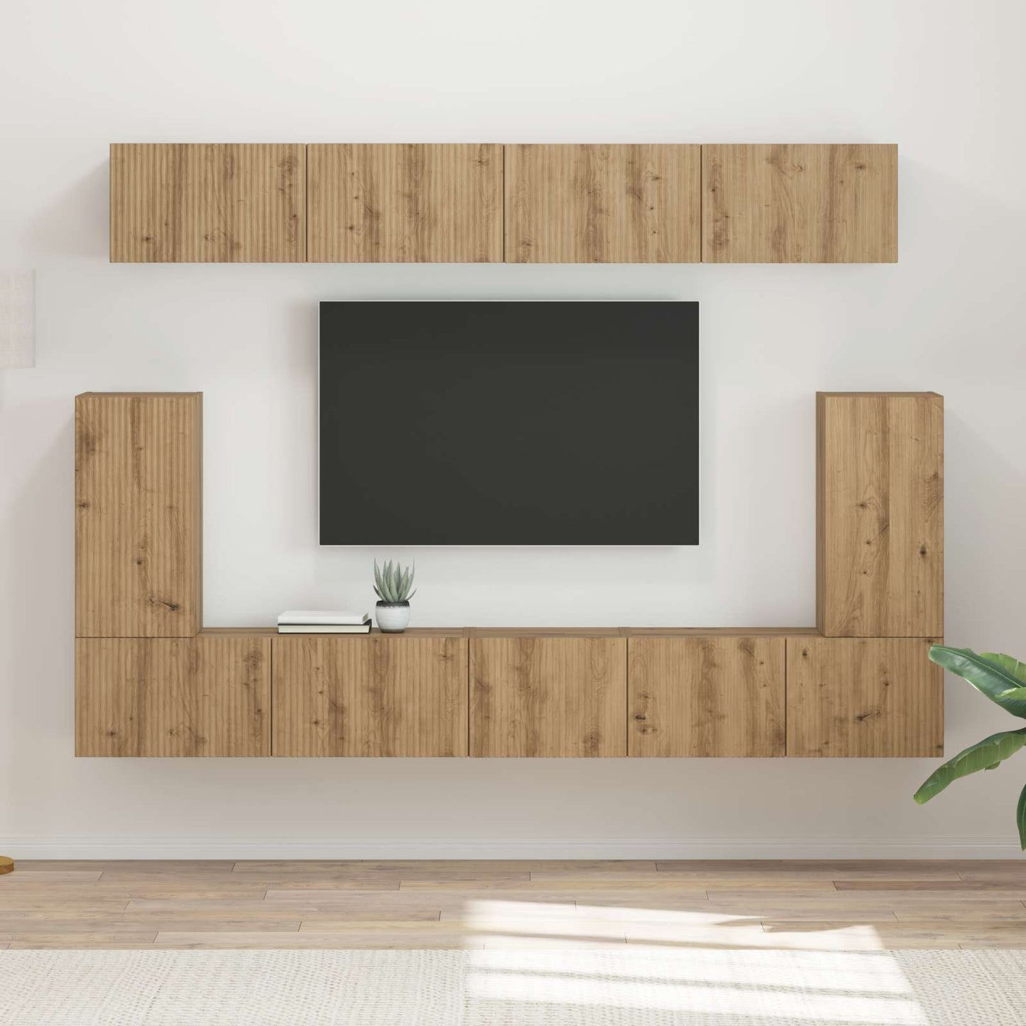 TV-Schrankset Wandmontiert 5 pcs Artisan-Eiche Holzwerkstoff