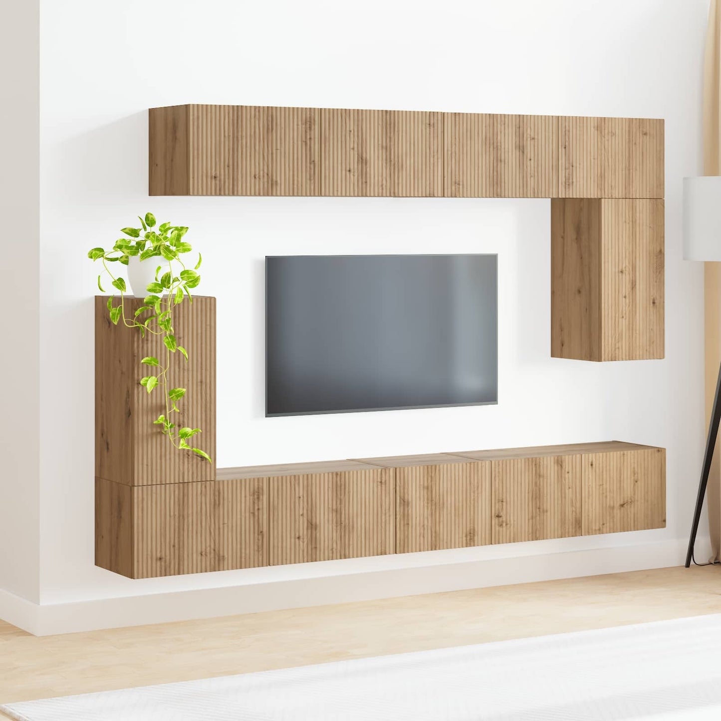 TV-Schrankset Wandmontiert 5 pcs Artisan-Eiche Holzwerkstoff