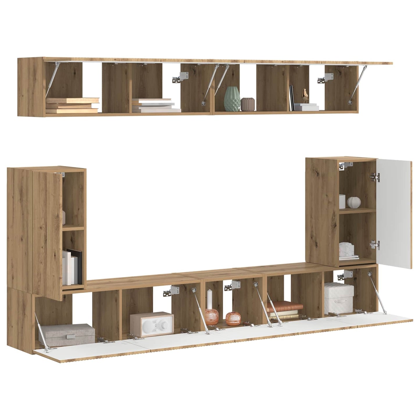 TV-Schrankset Wandmontiert 5 pcs Artisan-Eiche Holzwerkstoff
