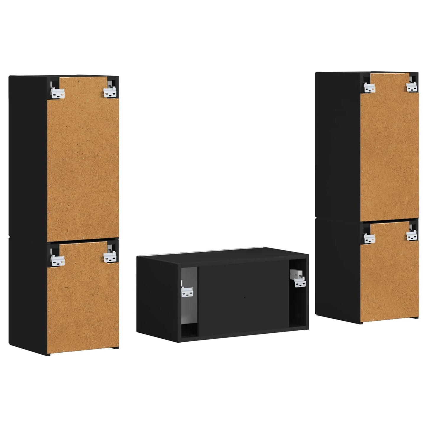 TV-Schrankset 5 pcs Schwarz Holzwerkstoff