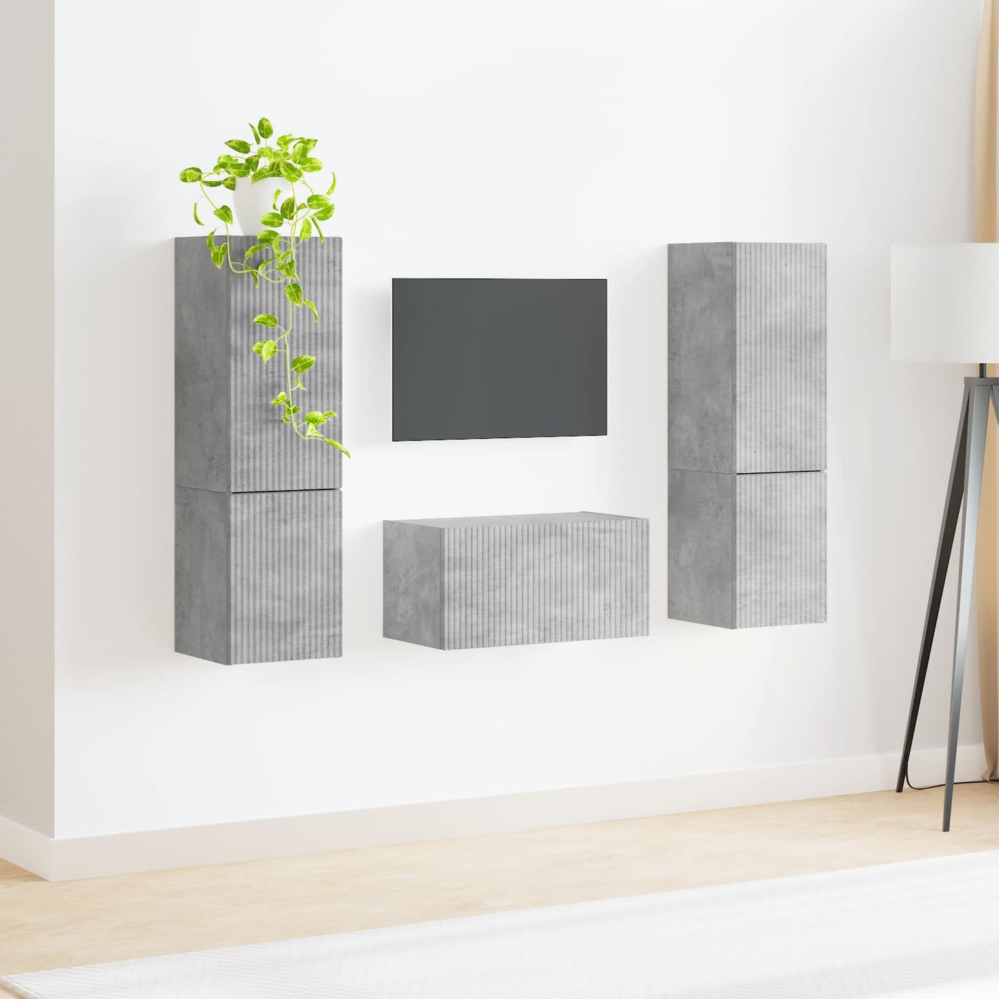 TV-Schrankset 5 pcs Beton Grau Holzwerkstoff