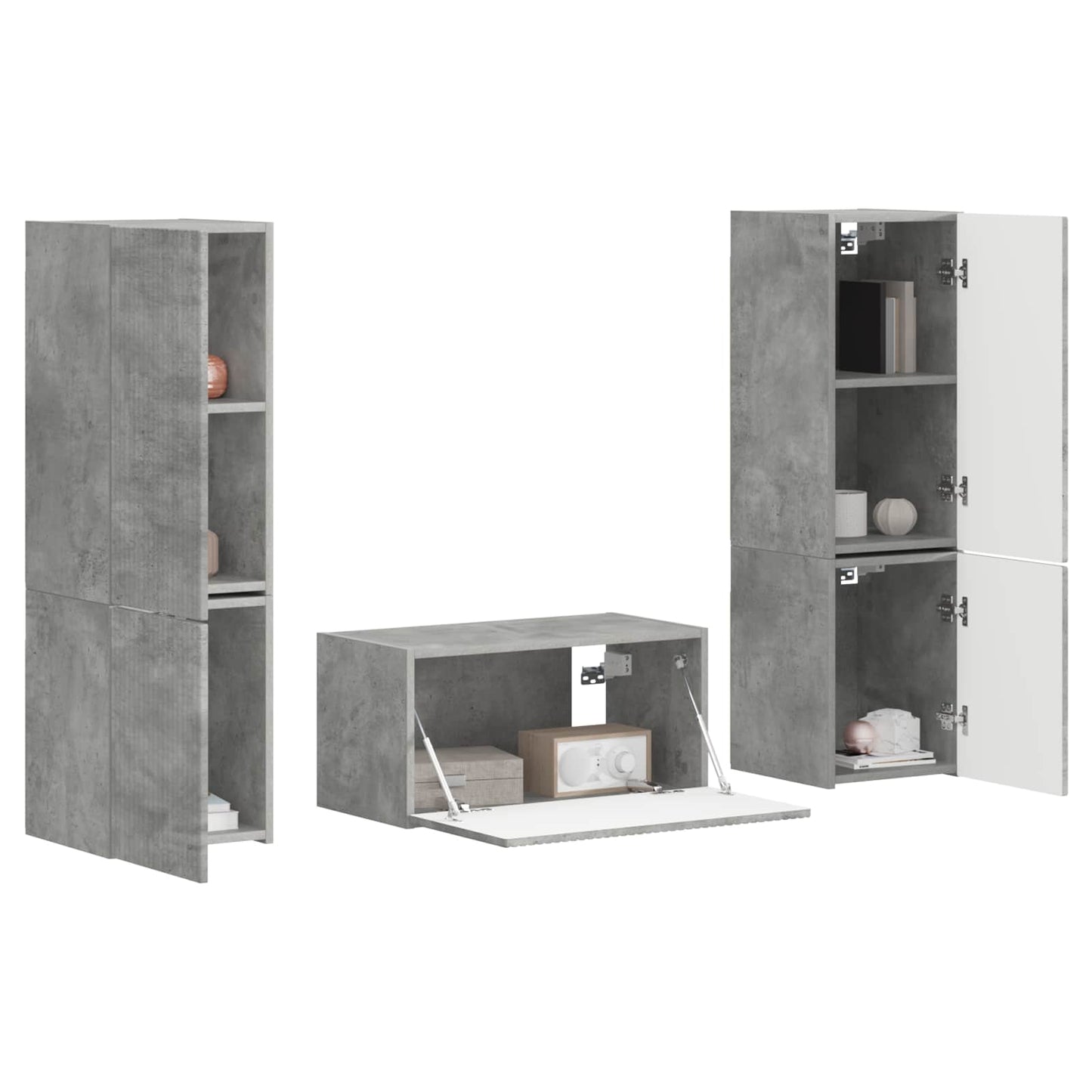 TV-Schrankset 5 pcs Beton Grau Holzwerkstoff