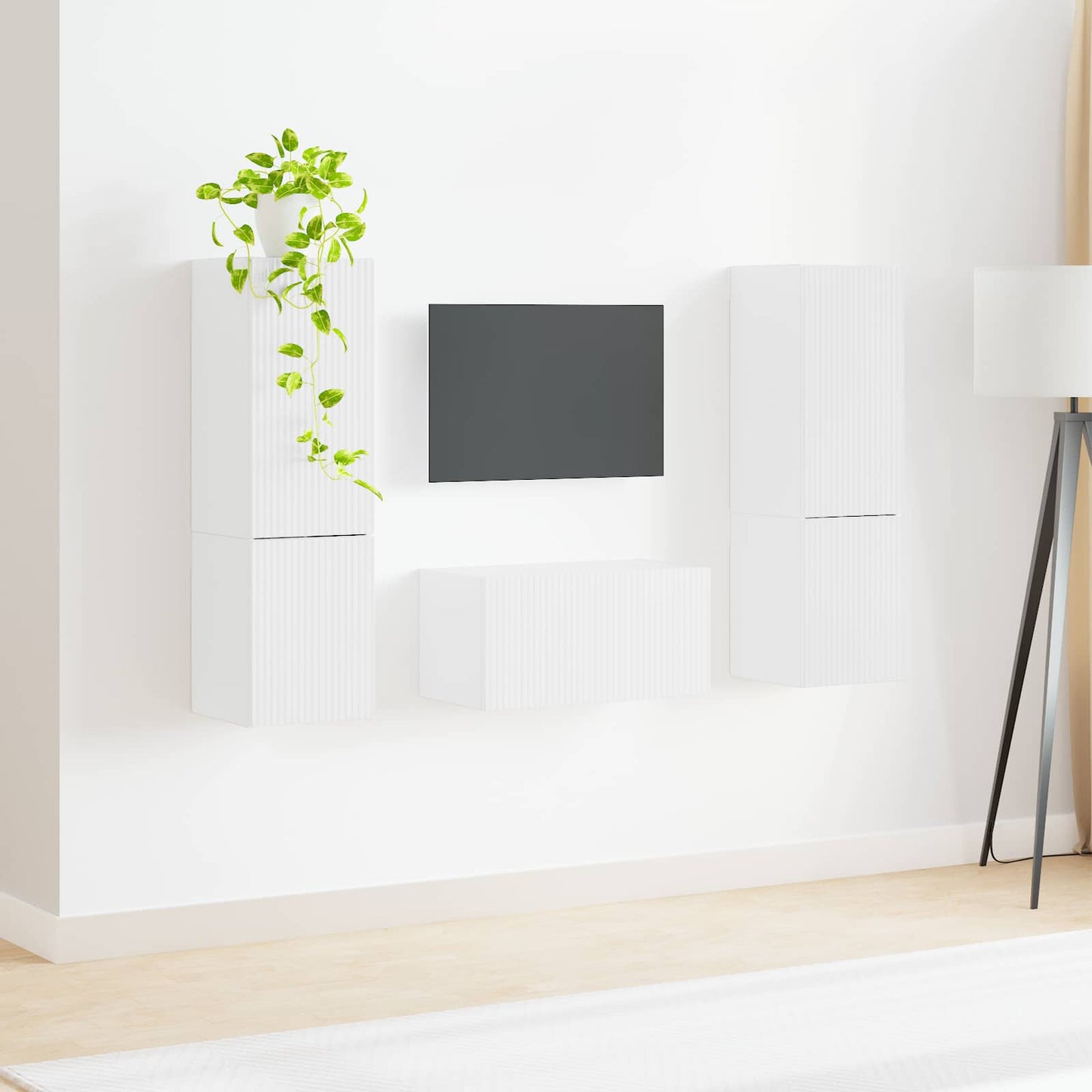 TV-Schrankset 5 pcs Hochglanz Weiß Holzwerkstoff
