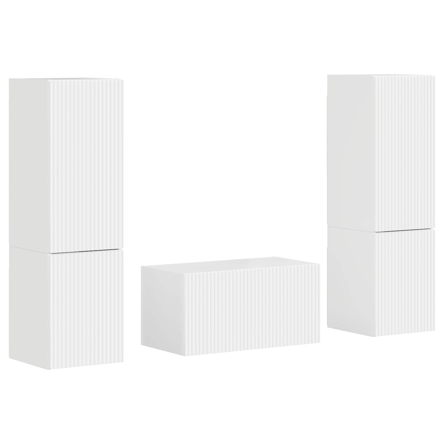 TV-Schrankset 5 pcs Hochglanz Weiß Holzwerkstoff