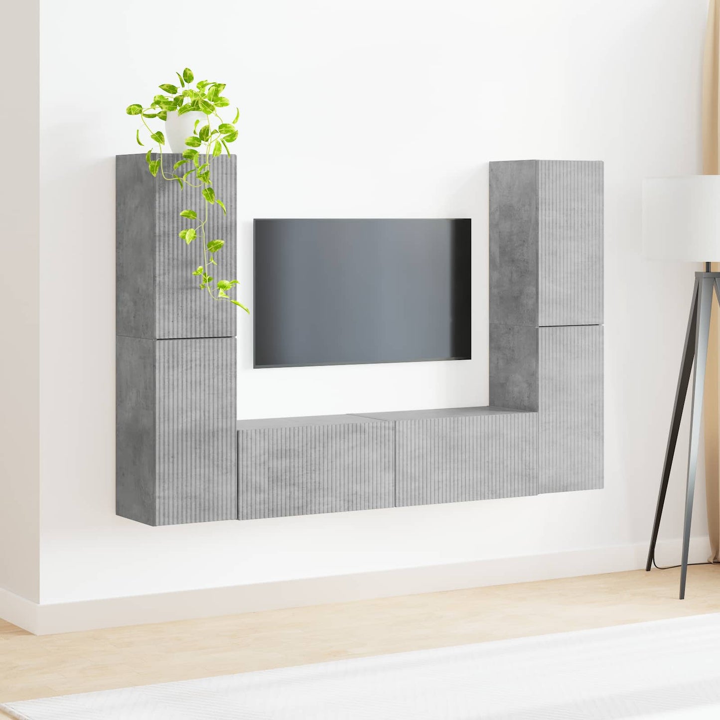 TV-Schrankset 6 pcs Beton Grau Holzwerkstoff